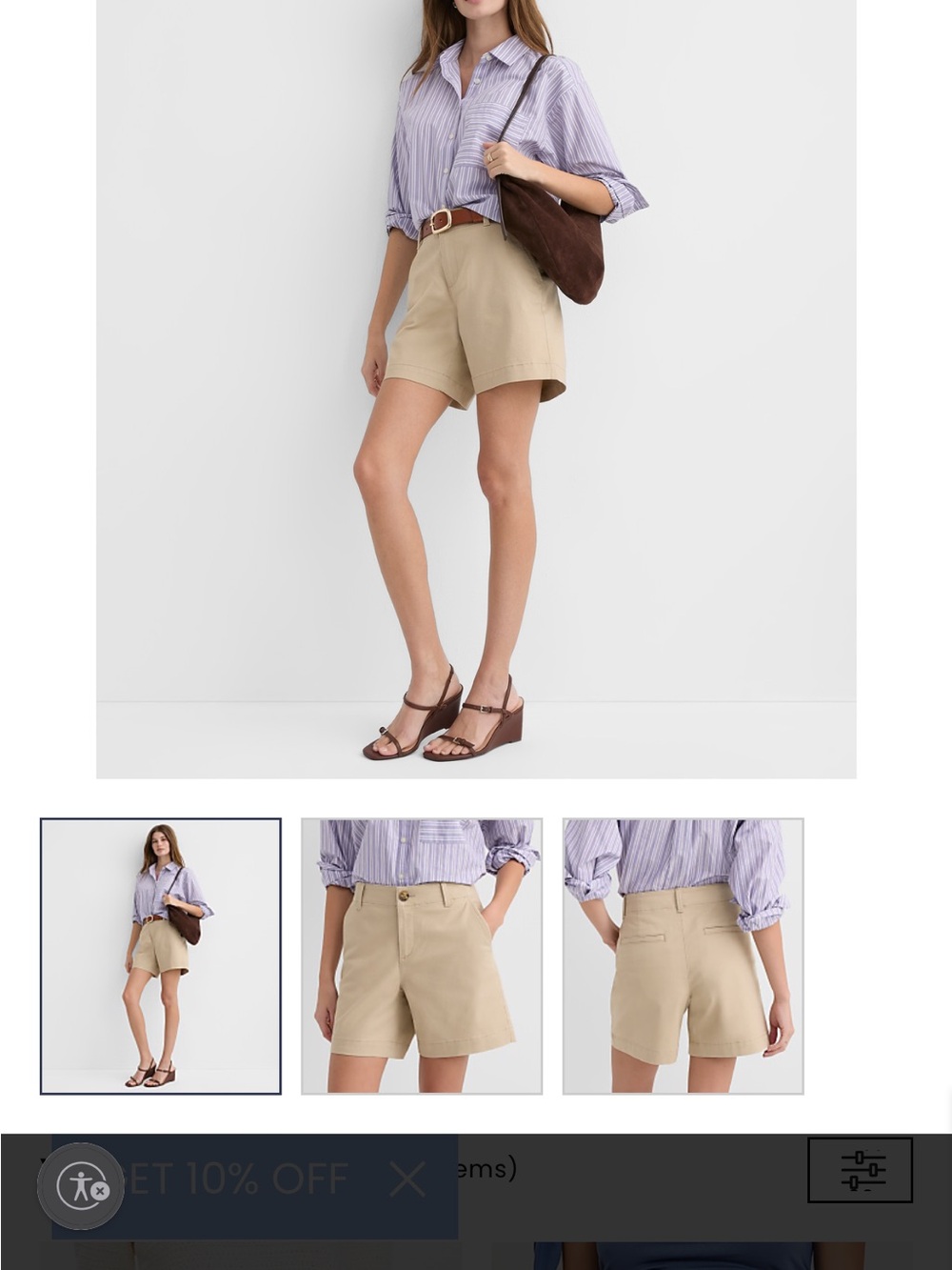 LOFT Beige/Tan Monroe Chino Bermuda Shorts